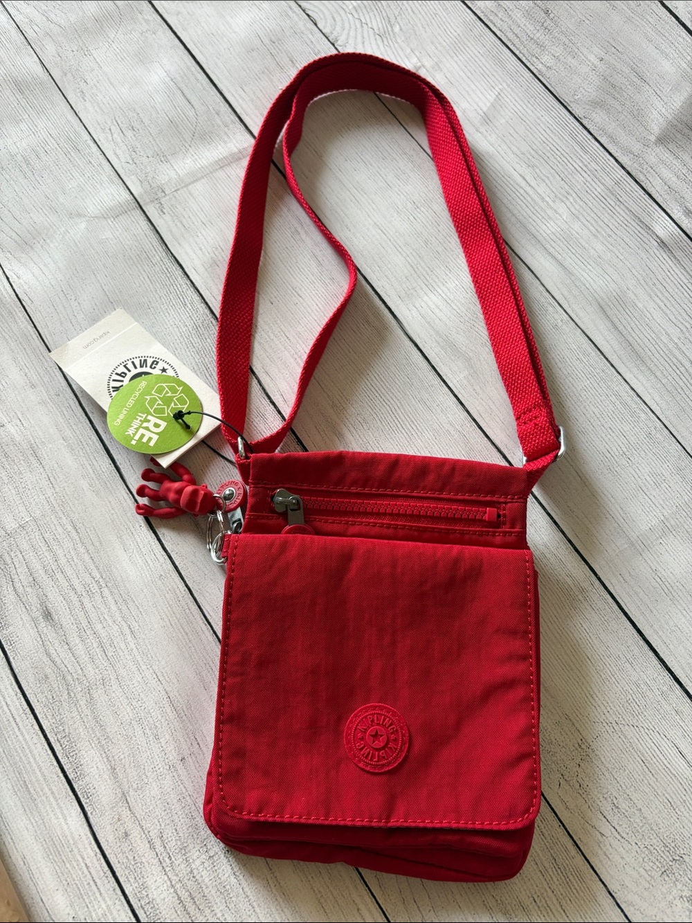 Kipling NWT Red Eldorado Crossbody Shoulder Bag with Front Flap